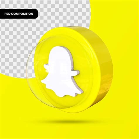 Icono de snapchat aplicación de redes sociales representación 3d