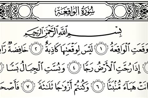 Surat Al Waqiah Ayat Full Latin Dan Terjemahan Amalan Untuk