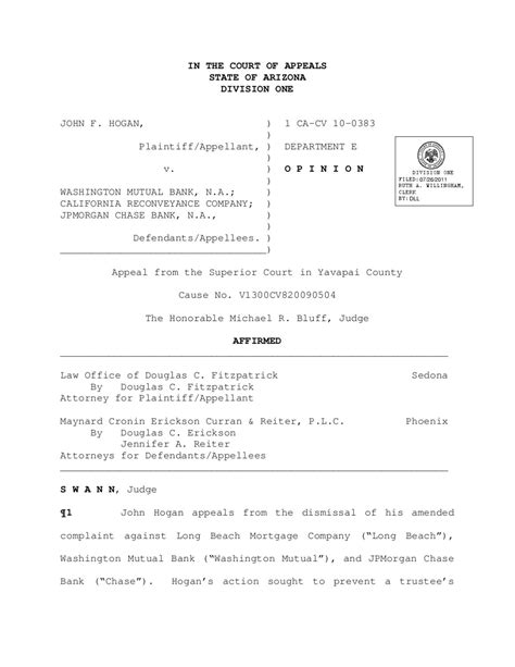 Hogan V Wamu By Desert Edge Legal Services Llc Issuu