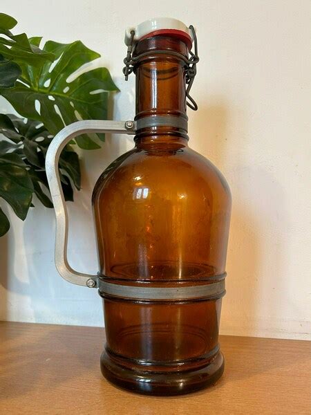 Glass Growler Bottle Muster Geschuetzt 2 Liter Vintage Glassware