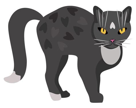 Ilustraci N Vectorial De Gato Gris Con Ojos Amarillos Brillantes Girada