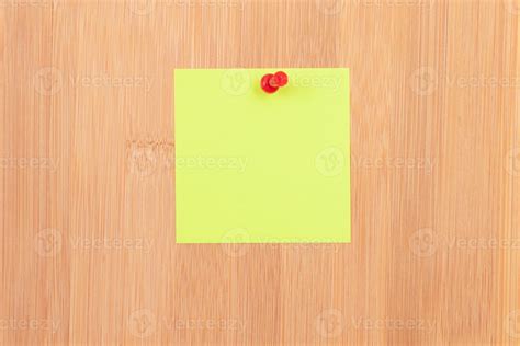 Yellow Sticky Note Pinned To The Wooden Message Board To Do List