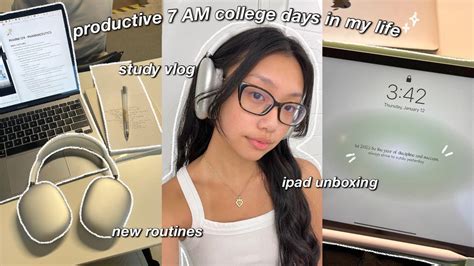 STUDY VLOG 7AM Productive College Days In My Life Ipad Unboxing