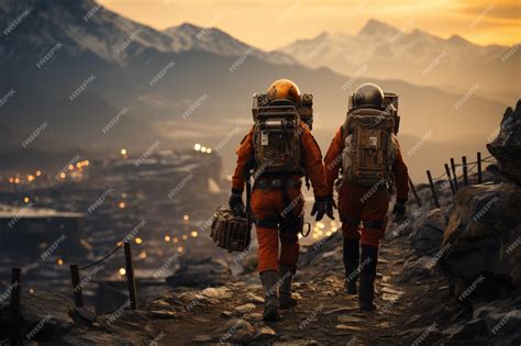 Premium Ai Image Humans On Mars Fascinating Concept Of Interplanetary