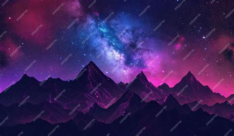 Premium Photo Majestic Night Sky Over Mountains