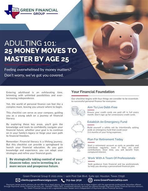 25 Money Moves To Master By Age 25 Green Financial Group