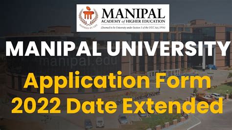 Manipal University Application Form 2022 MET 2022 Last Date Is