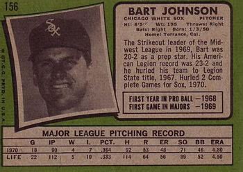 Topps Bart Johnson Trading Card Database