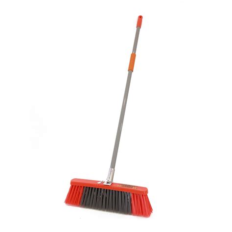 Browns Industrial Yard Broom Complete 355mm Orange Grey Mitre10