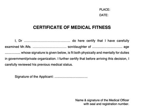 How To Fill Medical Fitness Certificate Medical Fitness Certificate