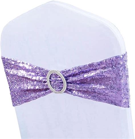 Amazon Wensinl All Sequin Lavender Purple Chair Sashes Pack