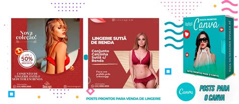Pack De Posts Prontos Sex Shop E Venda De Lingerie Legendas No Canva Divulga A