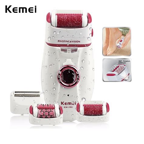 Kemei Washable Women Epilator Electric Female Facial Body Hair Removal