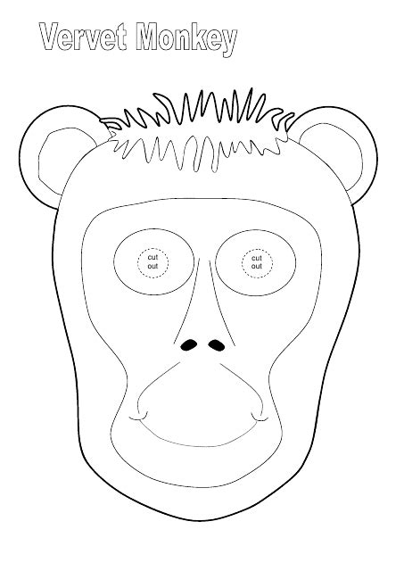 Vervet Monkey Mask Coloring Template Download Printable PDF ...