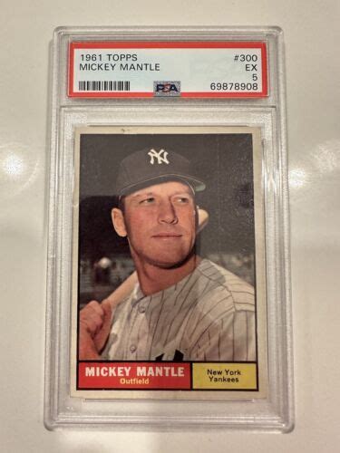 1961 Topps 300 Mickey Mantle PSA 5 EX New York Yankees EBay