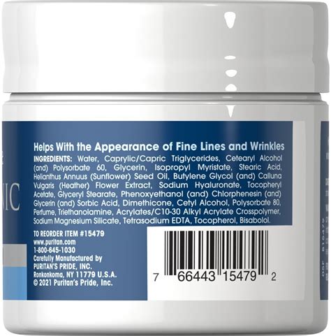 Puritans Pride Hyaluronic Acid Cream By 4oz Maxhub Pharmacy