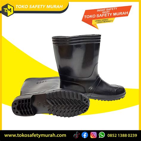 Sepatu Boot Murah Jeep Karet Hitam Pvc Boots Kerja Proyek Tukang Anti