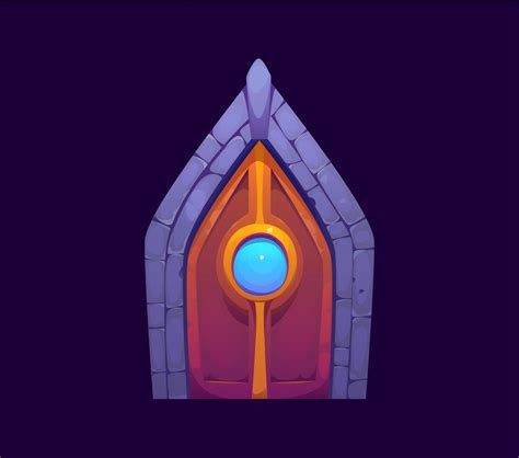 Fantasy Magic Portal Gate Door Cartoon Game Asset Vector Art