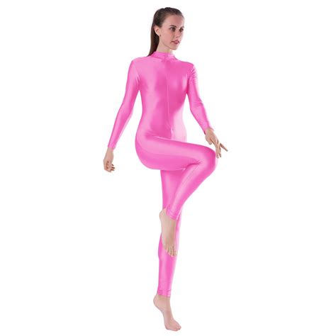 AOYLISEY Adult Dance Long Sleeve Unitard For Women Spandex Jumpsuits