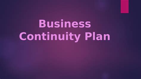 Business Continuity Plan Ppt Free Download