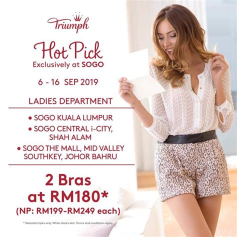 SOGO Triumph Hot Pick Promotion 6 September 2019 16 September 2019