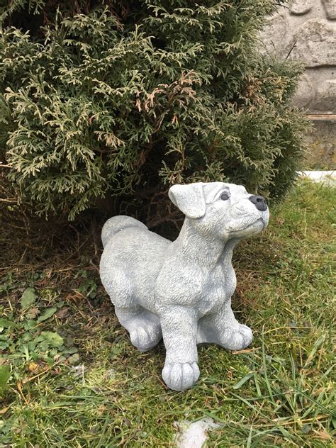 Dog Garden Statue,dog Memorial Figurine, Small Concrete Statue - Etsy