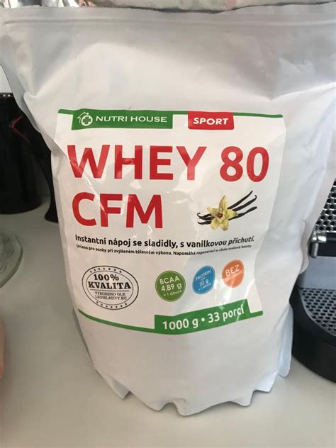 Whey 80 CFM Vanilková príchuť Nutri House kalórie kJ a nutričné