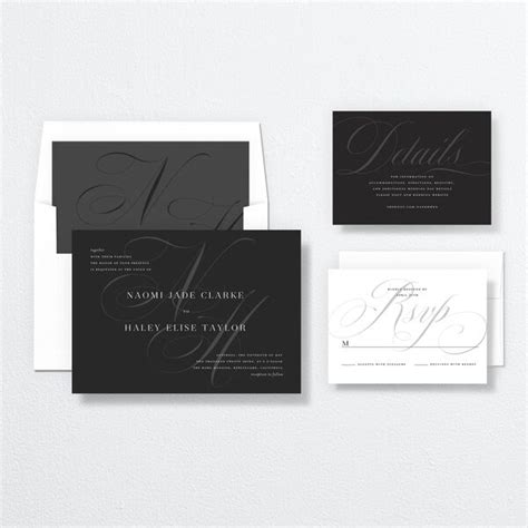 Elegant Monogram Wedding Invitations | The Knot