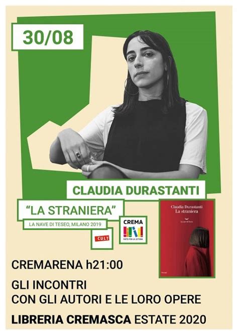 Libreria Cremasca Evento Claudia Durastanti Agosto