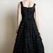 Vintage S Emma Domb Dress Black Tiered Ruffle Cocktail Etsy