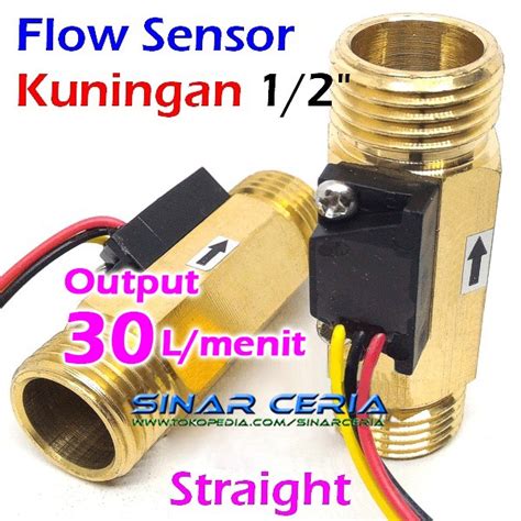 Jual Water Flow Sensor 1 2 Kuningan Aliran Air Cairan Liquid Meter 1