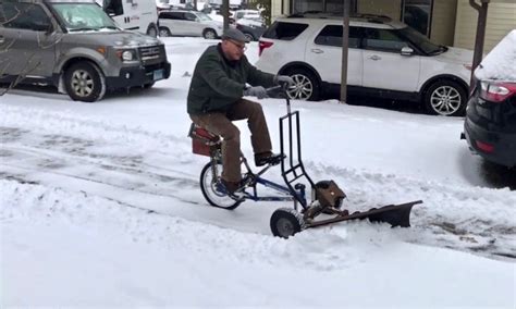 Too Much Snow Here Are 10 Ways To Turn A Bike Into A Snow Plow