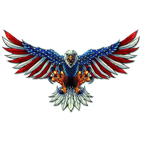 Eagle With US Flag - Metallskilt - METALLSKILT.NO