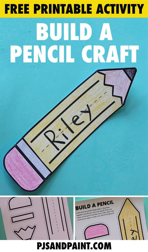 Free Printable Build a Pencil Craft - Pjs and Paint