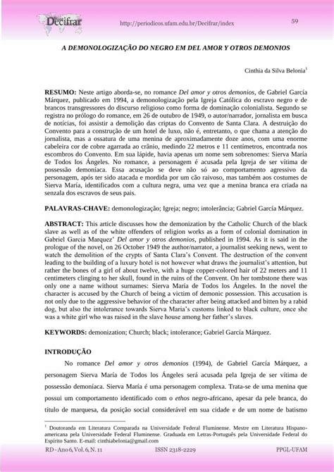 Pdf Resumo Del Amor Y Otros Demonios Dokumen Tips