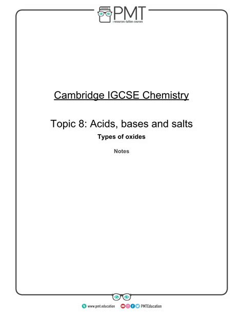 Pdf Cambridge Igcse Chemistry Topic 8 Acids Bases And Pmt