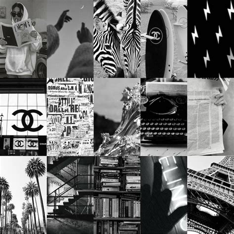 Black And White Aesthetic Photo Collage Kit Etsy