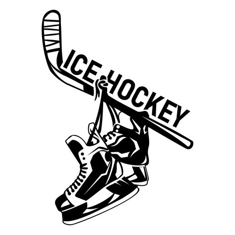 Ice Hockey Skates And Stick Badge High Contrast 22094481 Vector Art At