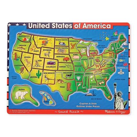 Melissa And Doug Usa Map With Sounds Puzzle 1 Unit Kroger