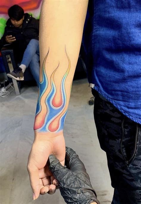 Which do you prefer, The Rose or Blue flames? : r/TattooDesigns