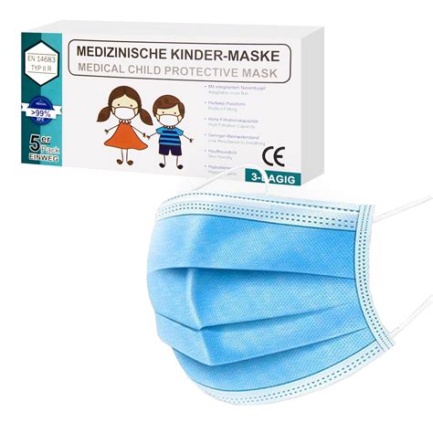 Kindermasken Mundschutz F R Kinder Typ Ii R Rosa Blau Schwarz