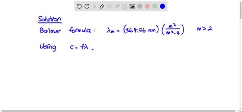 SOLVED:Express the Balmer formula (see problem 67 ) in terms of the frequency of the photons ...