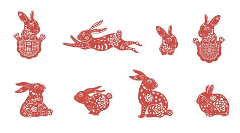 Rabbit In Traditional Chinese Paper Cut Art 10841747 Vector Art At Vecteezy