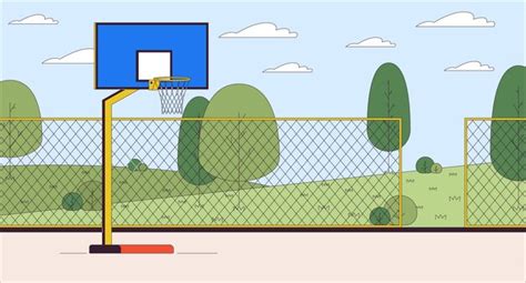 Premium Vector | Basketball court cartoon flat illustration