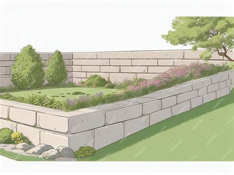 Premium Photo | Elegant Retaining Wall Design Concrete and Stone Excellence