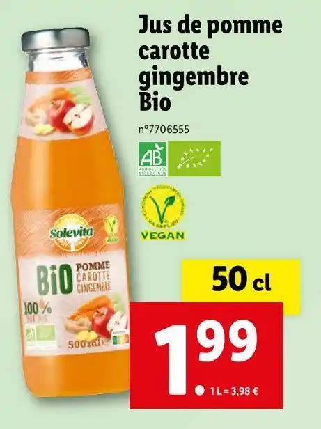 Promo Solevita Jus De Pomme Carotte Gingembre Bio Chez Lidl