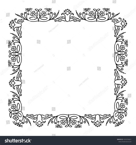 Frame Border Batik Style Doodle Style Stock Vector (Royalty Free ...