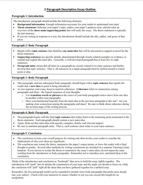 Learn How To Write A Descriptive Essay Outline With Examples