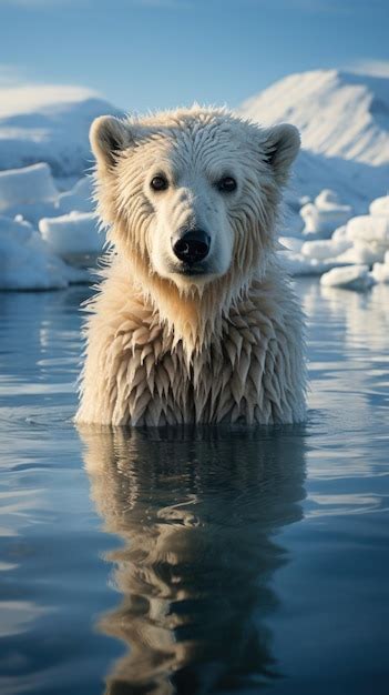 Premium AI Image A Lone Polar Bear Stands On A Melting Glacier