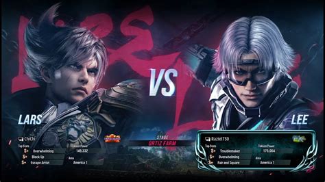 Tekken Ranked Gameplay Lars Vs Lee Nyc Tkn Chichi Vs Raziel